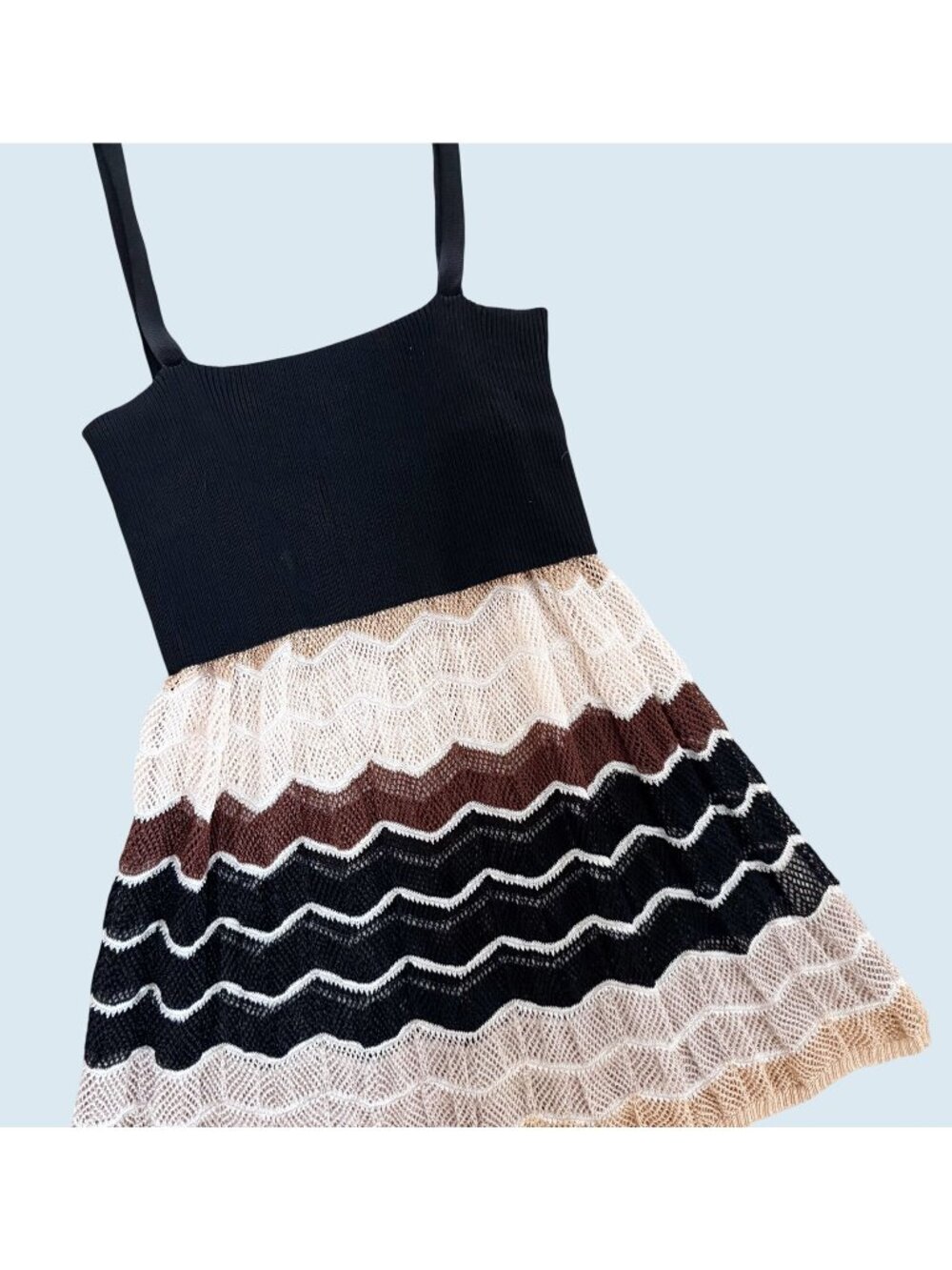 MISSONI Spaghetti Strap Baby Doll Zig Zag Designer Top Sz XS
